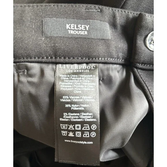 Liverpool Los Angeles Kelsey Black Trouser Pant Slacks Women's Size 6/28 NWOT - Picture 9 of 10